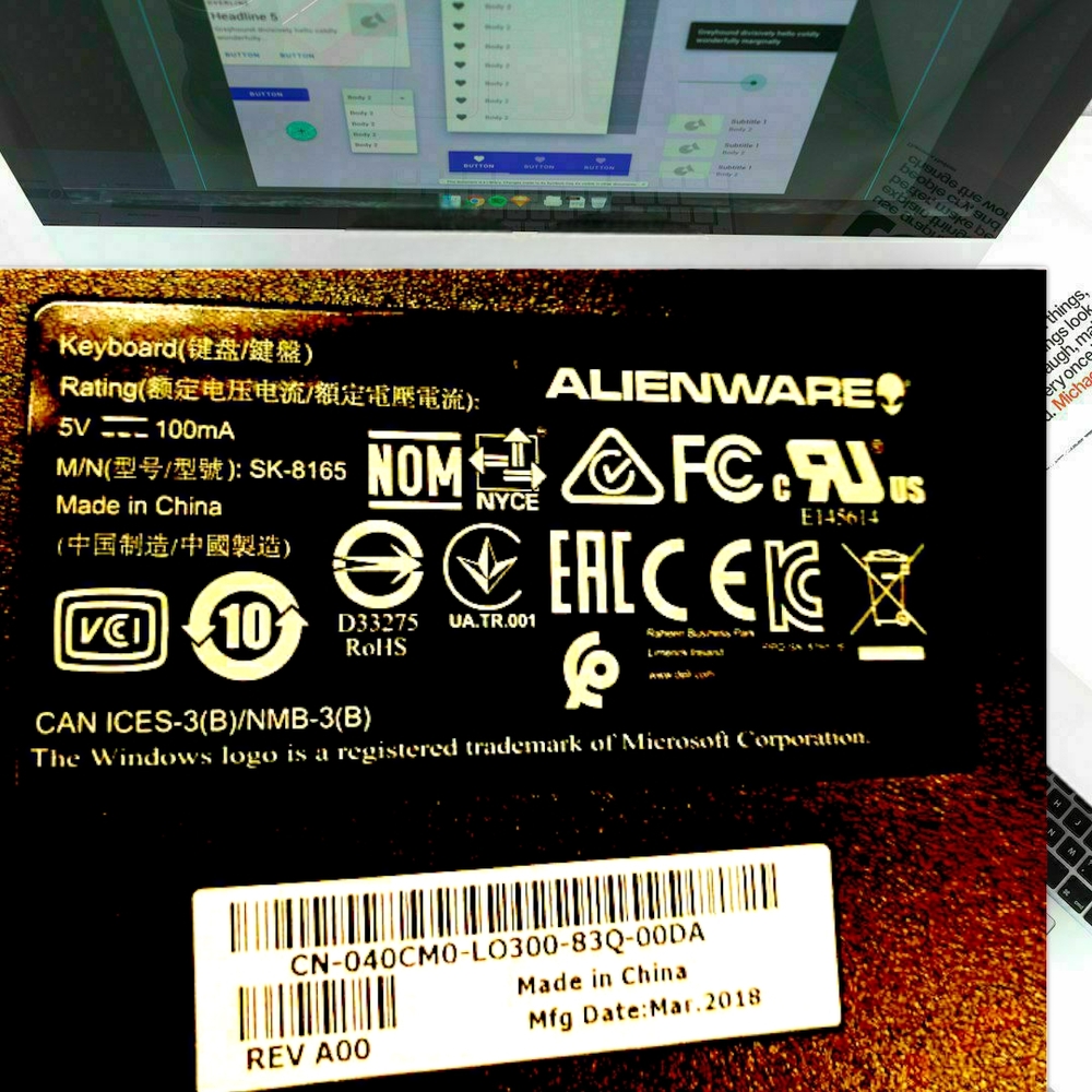 Dell AlienWARE Multimedia Black USB Keyboard 40CM0 SK-8165 (Tested & Works) - Picture 6 of 7